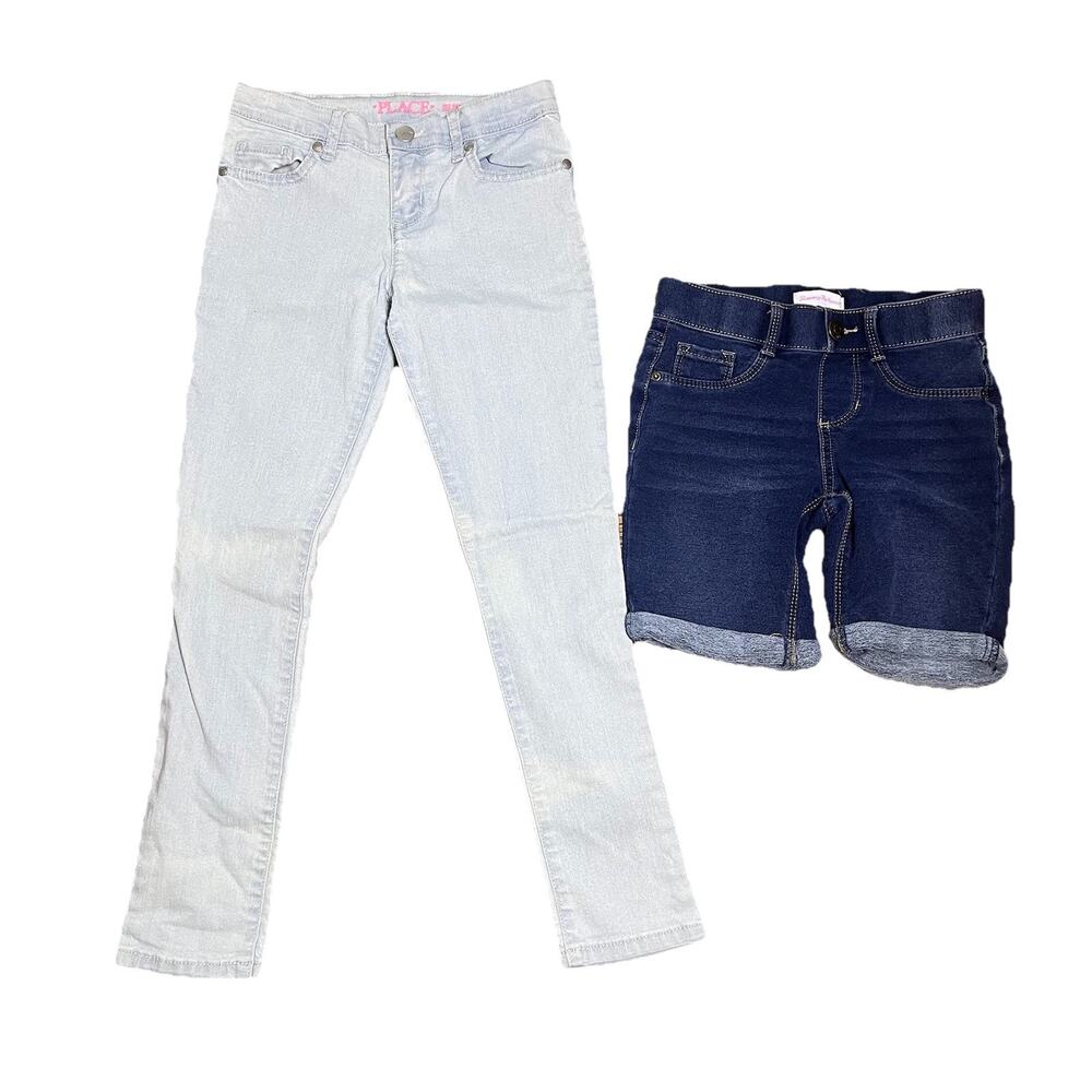 Tommy Bahama Cuffed Blue Jean Shorts & Justice Super Skinny Jeggings Girls 8